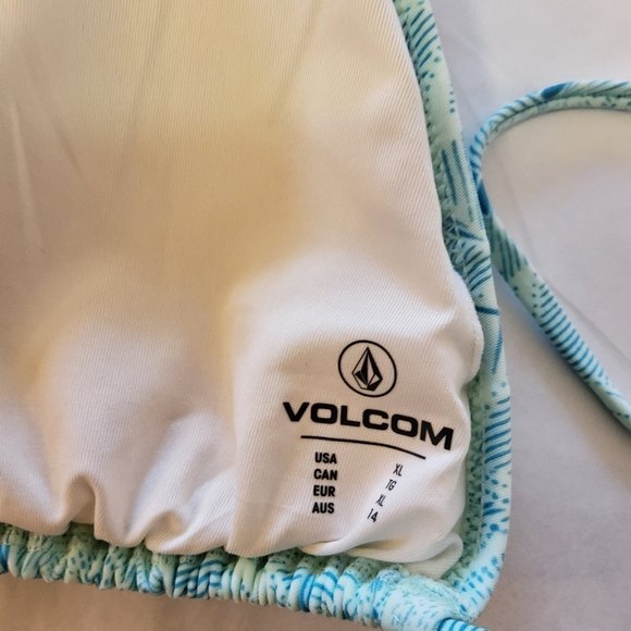 Volcom Bikini Swimsuit Triangle Top XL Blue New - Picture 5 of 6